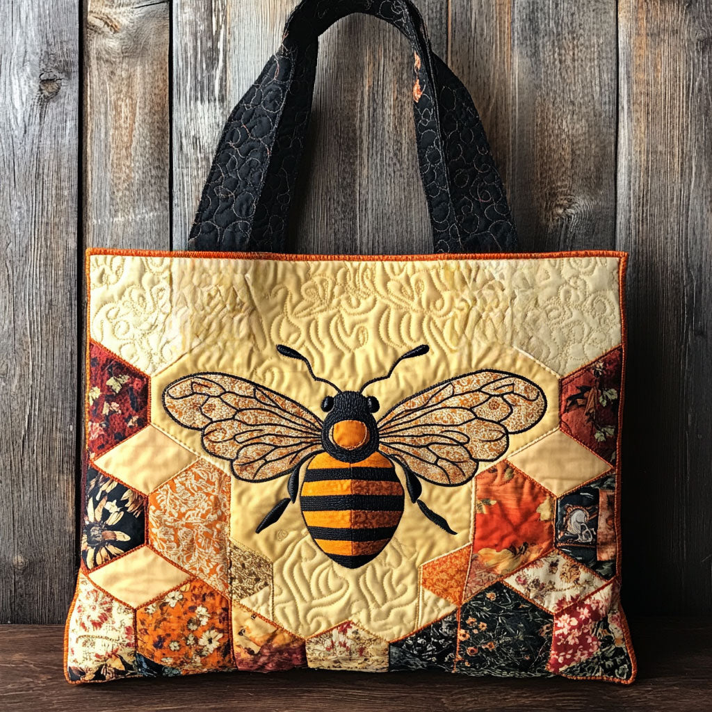 Handgemachte Tasche – Rustikale Patchwork-Biene