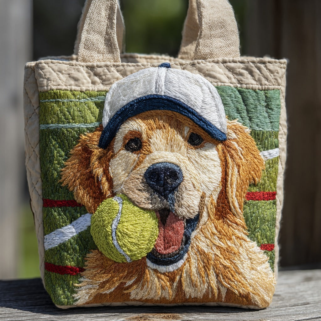 Handgemachte Tasche – Golden Retriever mit Tennisball