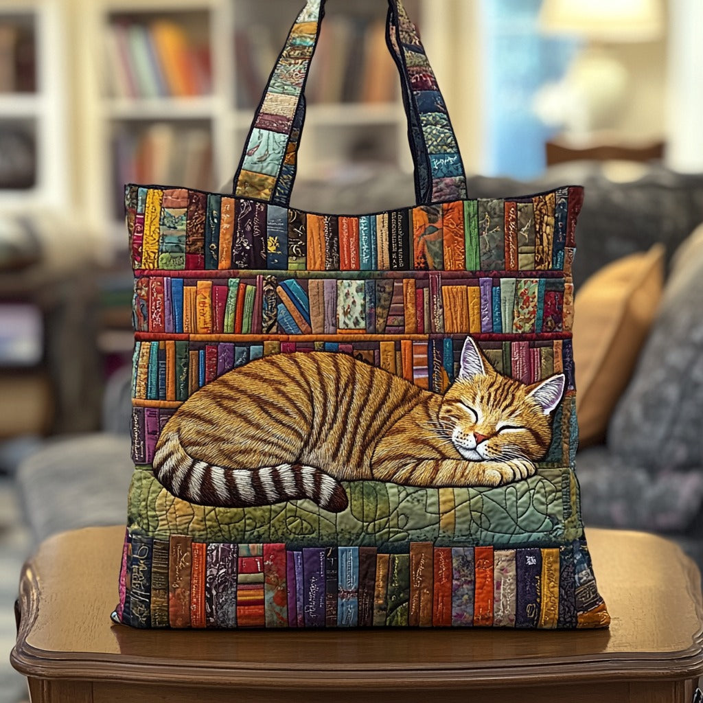 Handgemachte Tasche – Lesende Katze beim Schläfchen