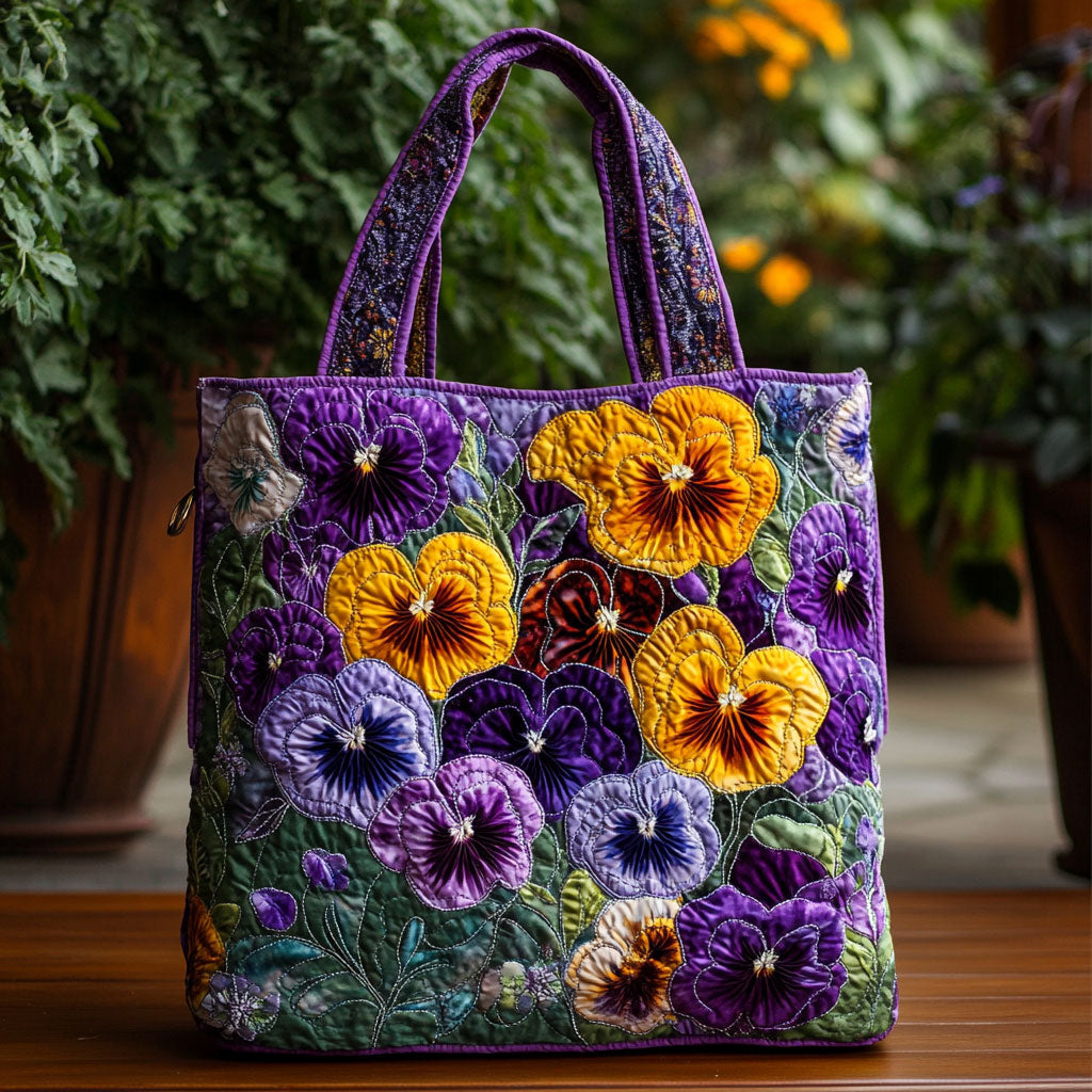 Handgemachte Tasche – Elegante Stiefmütterchen