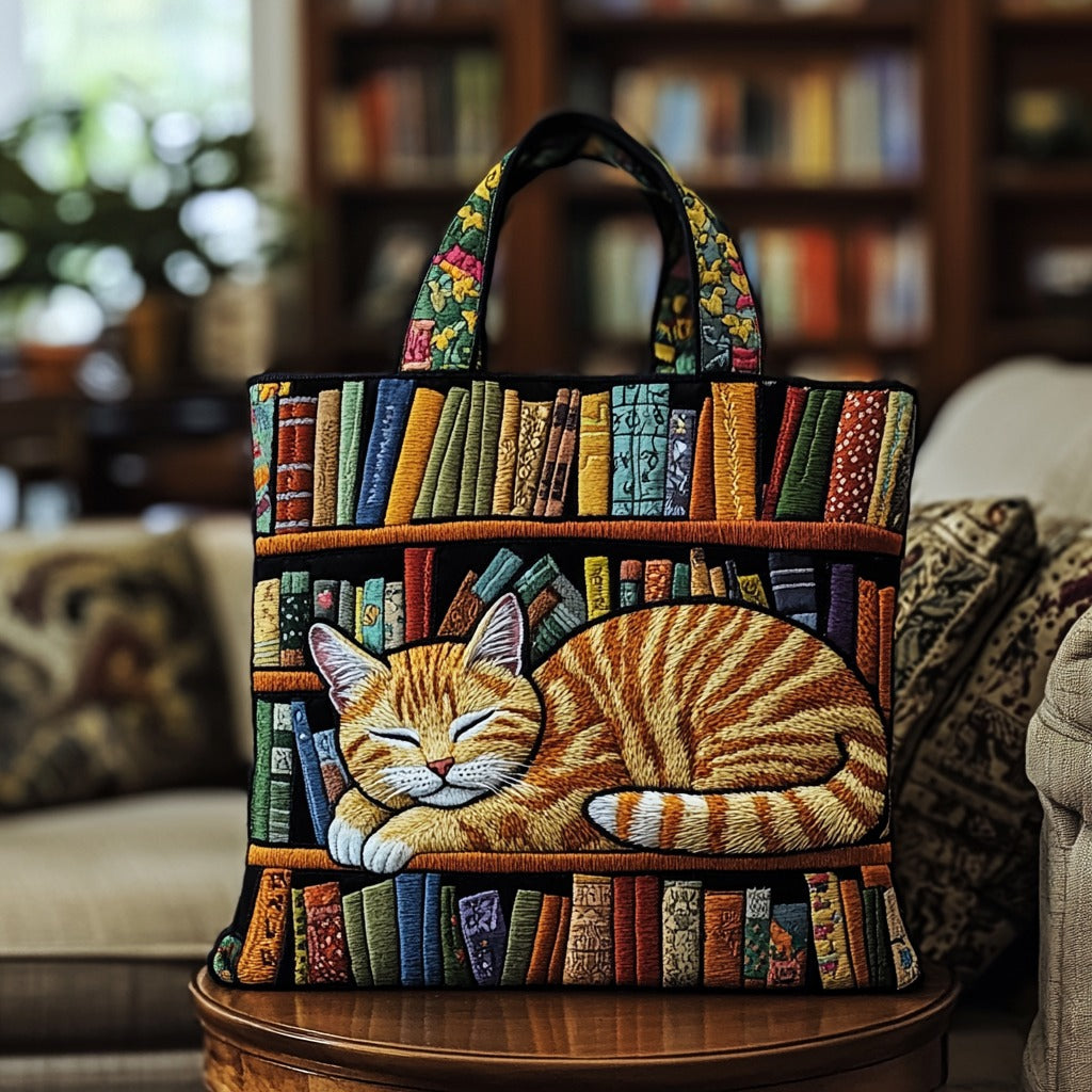 Handgemachte Tasche – Katze, die Bücher liebt