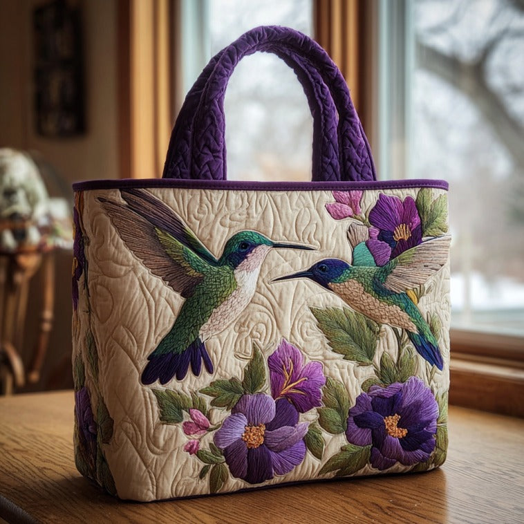 Handgemachte Tasche – Lila Kolibris