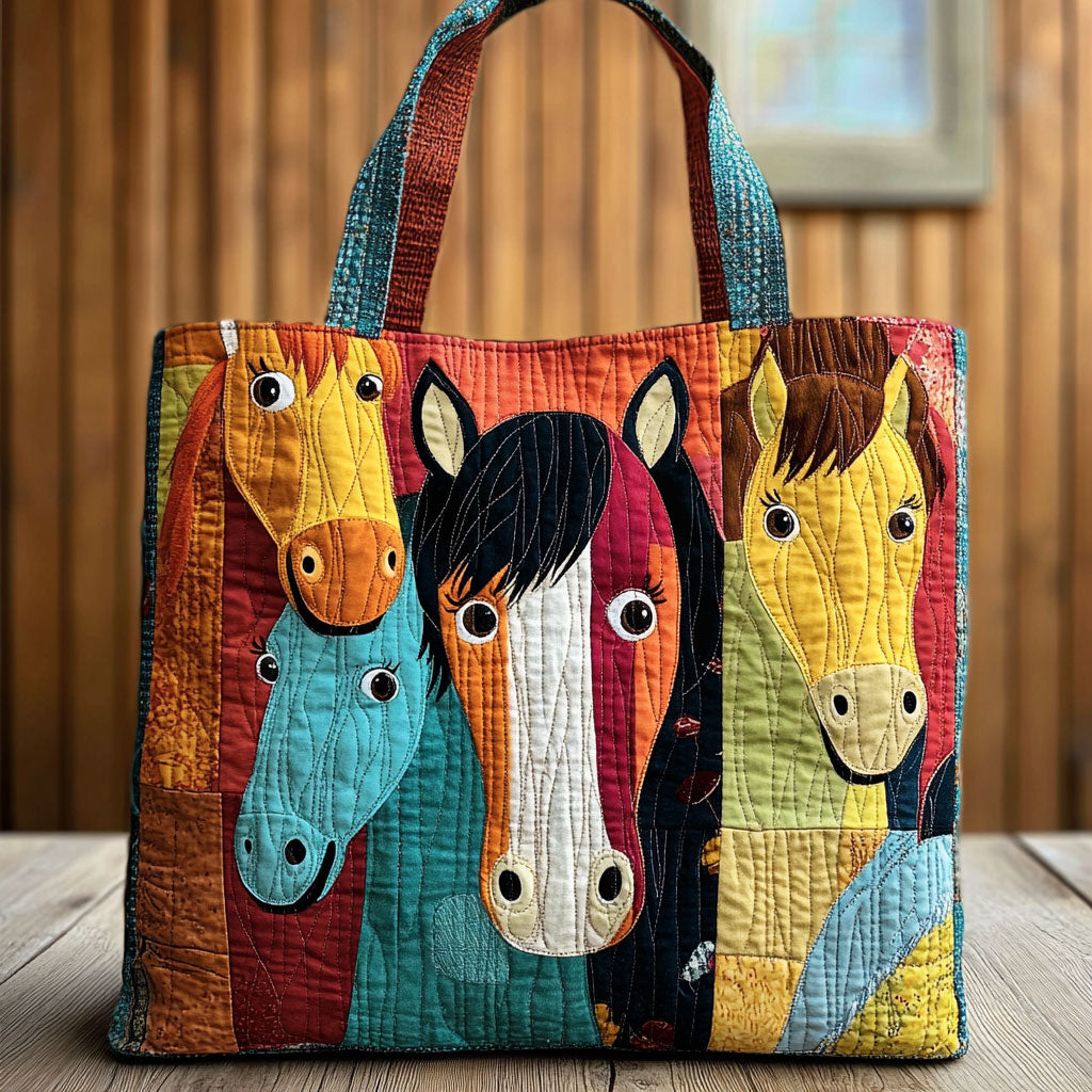 Handgemachte Tasche – Farbenfrohe Fohlen