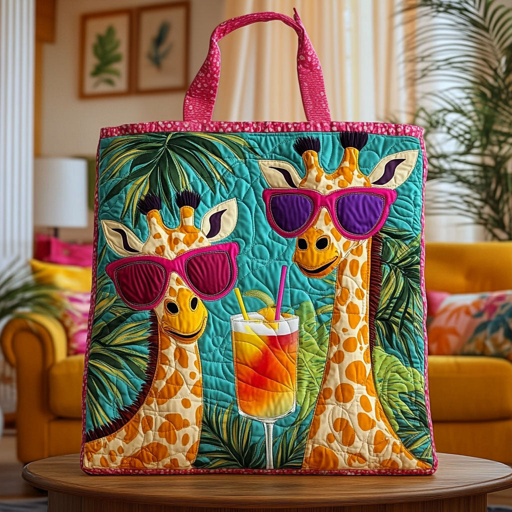 Handgemachte Tasche – Giraffen mit Cocktail