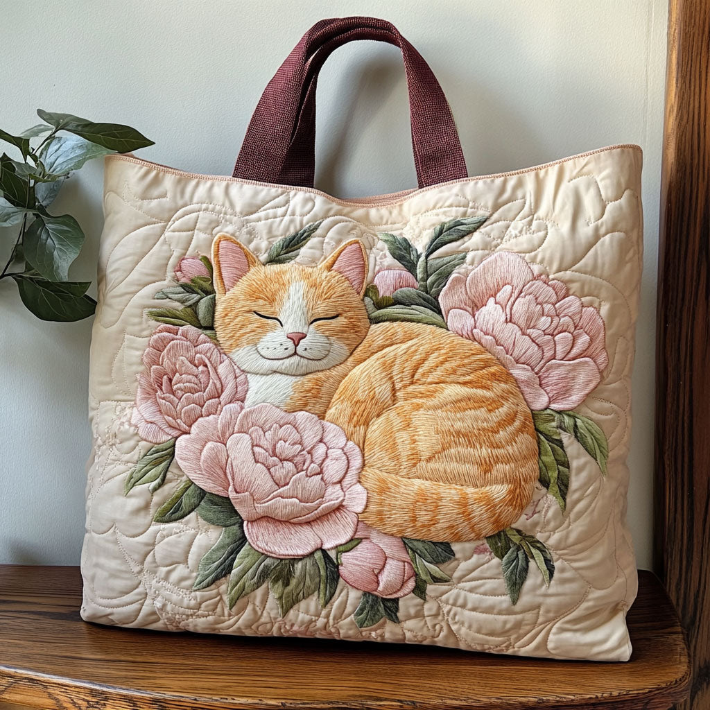 Handgemachte Tasche – Pfingstrosenkatze