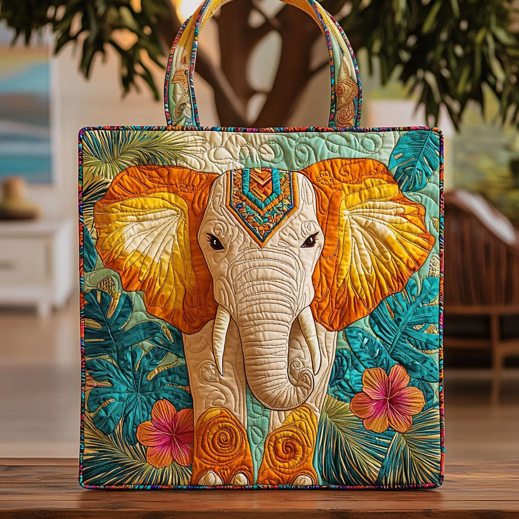 Handgemachte Tasche – Lebendiger tropischer Elefant