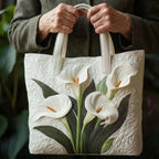 Handgemachte Tasche – Weisse Calla Lilien