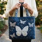 Handgemachte Tasche – Silberner Schmetterling