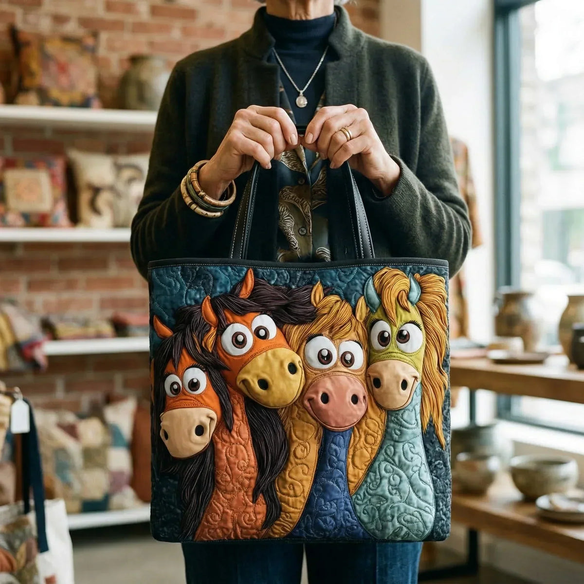 Handgemachte Tasche – Verspielte Ponys