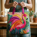 Handgemachte Tasche – Leuchtender Flamingo