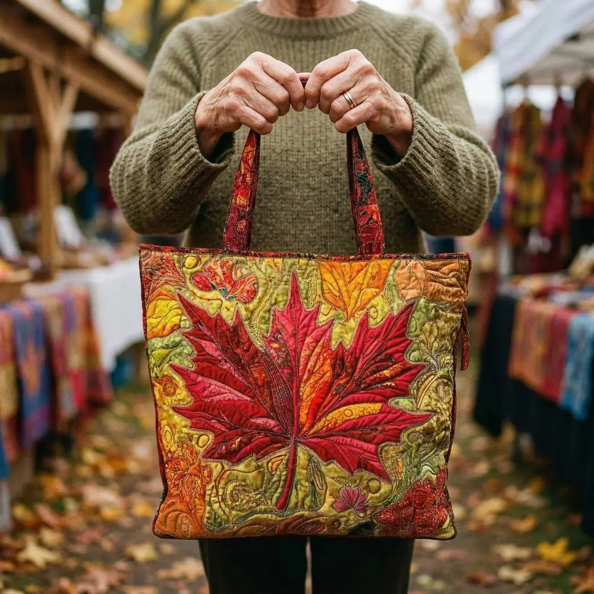 Handgemachte Tasche – Ahorn im Sonnenuntergang
